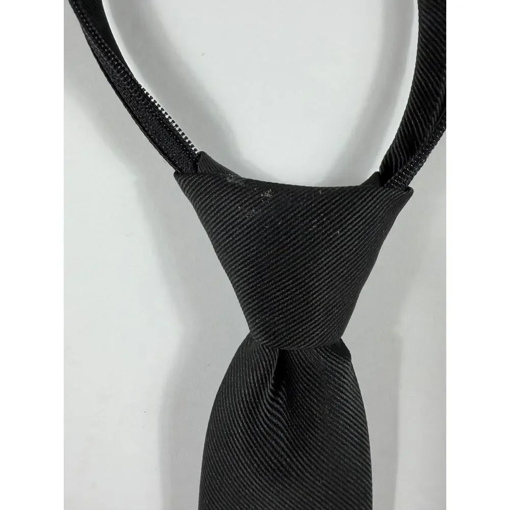 Cat & Jack Boys Zip Necktie Solid Black Adjustable Size Small/Medium